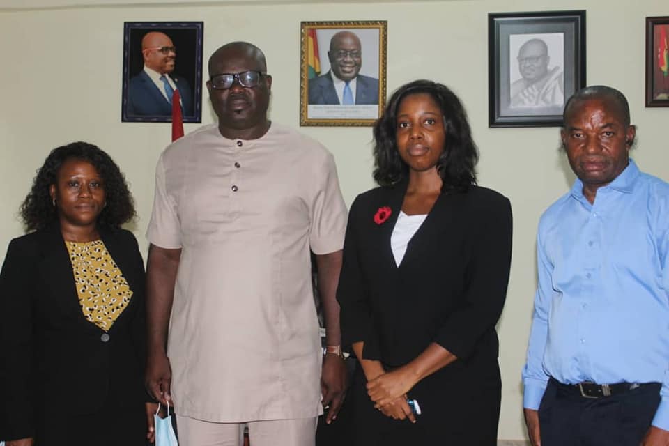 Outgoing Dodowa District Magistrate Judge Her Honor Gloria Laryea pays a courtesy call on DCE of Shai-Osudoku 