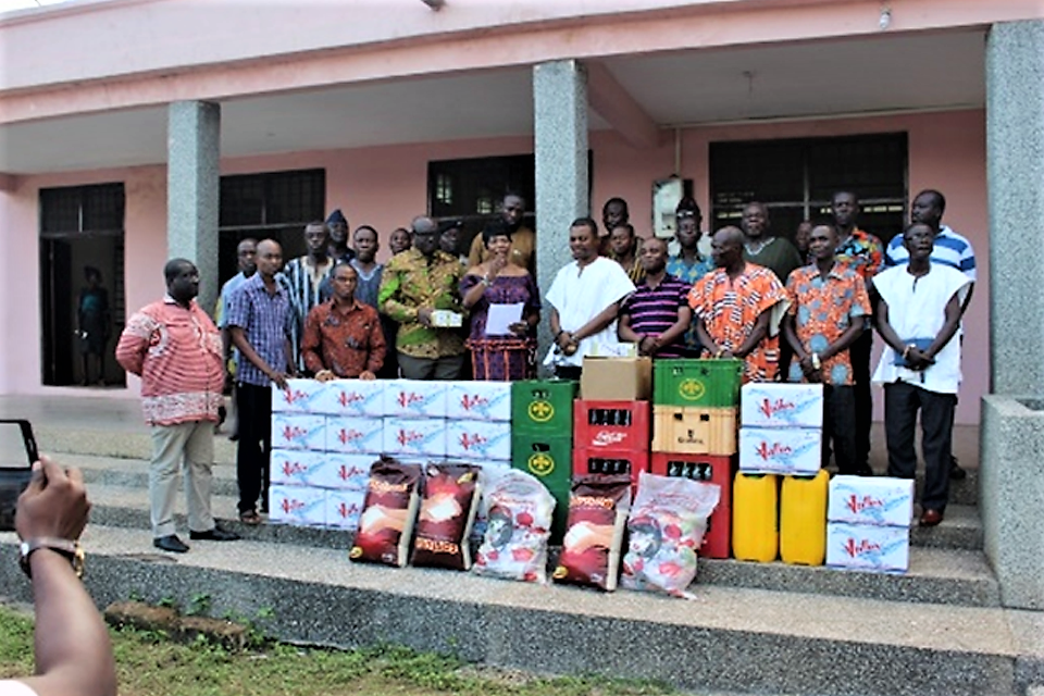 Government Donates to the Shai-Osudoku Traditional Council towards their Ngmayem Festival. Dodowa, Accra, Ghana