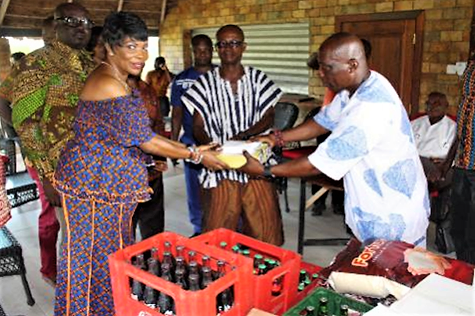 Government Donates to the Shai-Osudoku Traditional Council towards their Ngmayem Festival. Greater Accra, Dodowa, Accra, Ghana