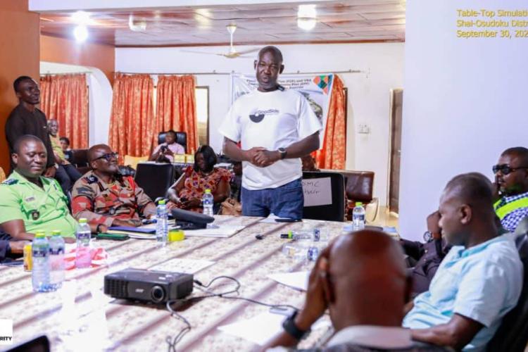 DCE HOST NADMO AND VRA FOR A TABLETOP SIMULATION EXERCISE ON FLOOD CONTINGENCY PLAN AND EMERGENCY PREPAREDNESS PLAN FOR THE SHAI-OSUDOKU DISTRICT.