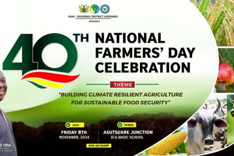 All are cordially invited to the District Farmer's Day celebration on Friday 8th November,2024 at Asutuare Junction... Congratulations 🎊 👏 💐 to all our gallant Farmer's.
