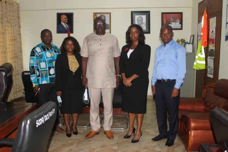 Outgoing Dodowa District Magistrate Judge Her Honor Gloria Laryea pays a courtesy call on DCE of Shai-Osudoku