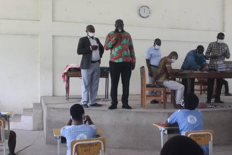 Shai-Osudoku District Chief Executive Tours WASSCE Examination Centres.