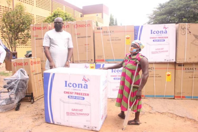 District Chief Executive disburses items to Persons with Disabilities., PWD, SODA, Dodowa