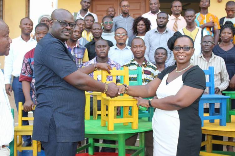 Shai-Osudoku District Assembly Donates Furniture to Kindergarten Pupils, Shai-Osudoku District