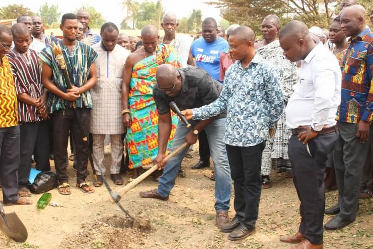 Sod Cutting of the Construction of Water Station,  Shai-Osudoku District, SODA